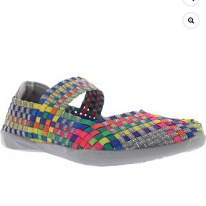 BERNIE MEV. Colorful Cuddly Mary Jane Woven Casual Flat Slip-on Shoes Size 6